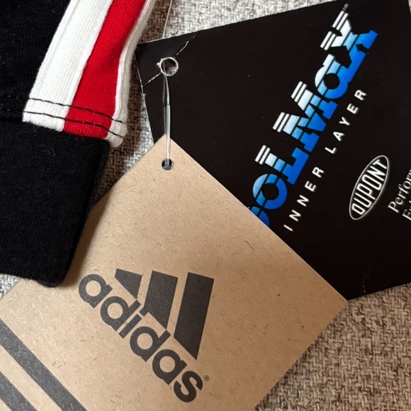 Adidas Sports Bra Tank Top Cool Max Athletic Workout Black and Red Logo NWT Sz L - Picture 8 of 8